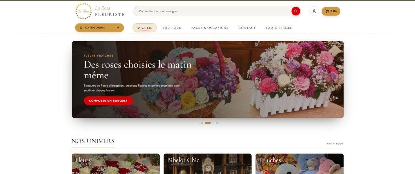La Rosa Fleuriste sur ordinateur