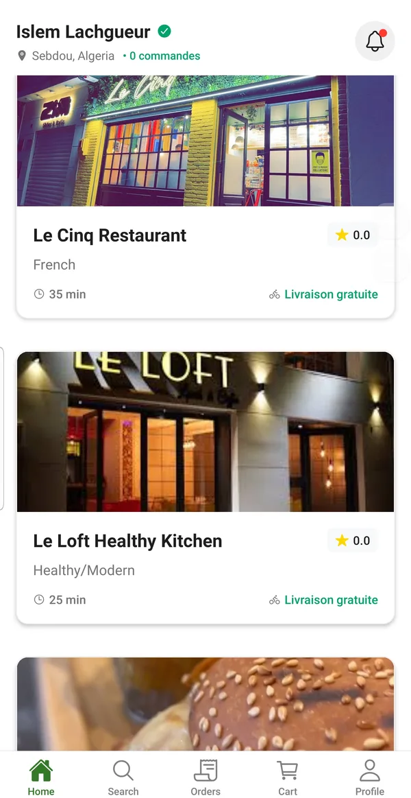 Application en fonctionnement